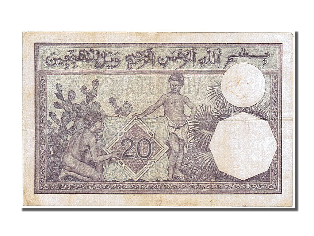 Banknot,
Algieria,
20 franków