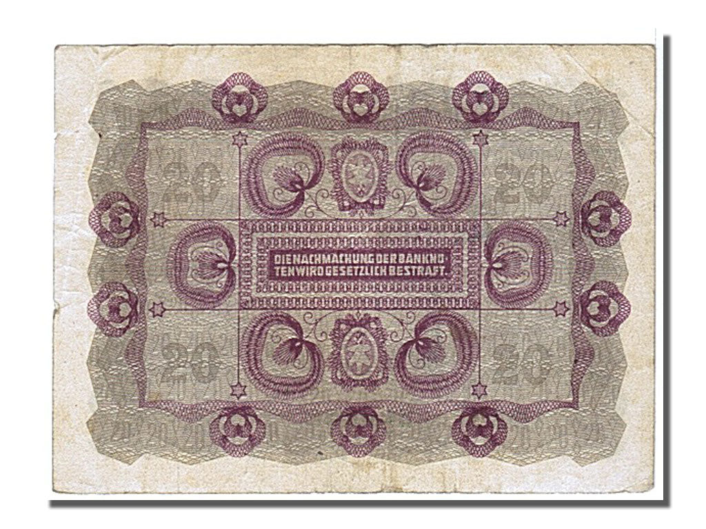 Banknot,
Austria,
20 koron