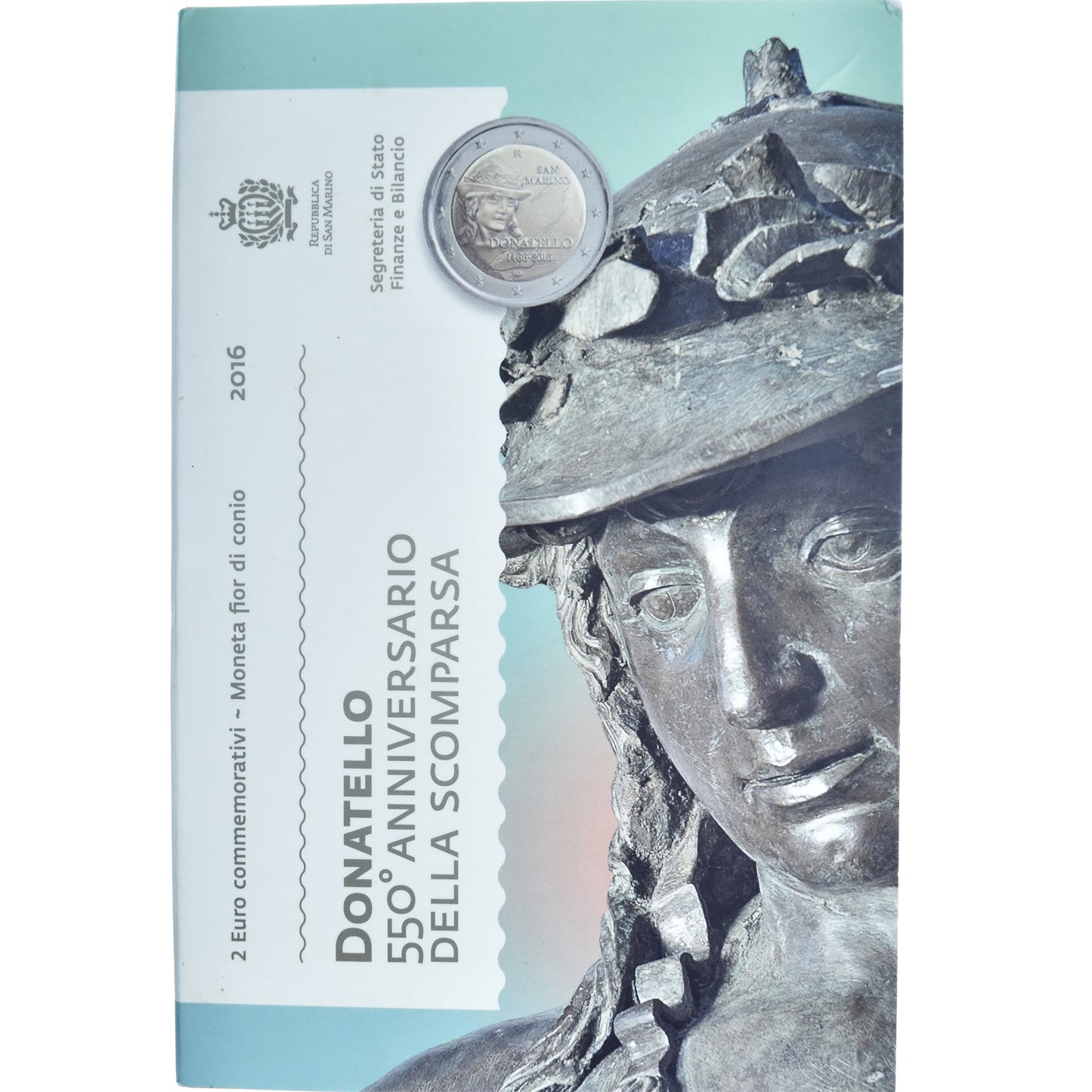San Marino,
2 euro,
500. Todestag von Donatello
