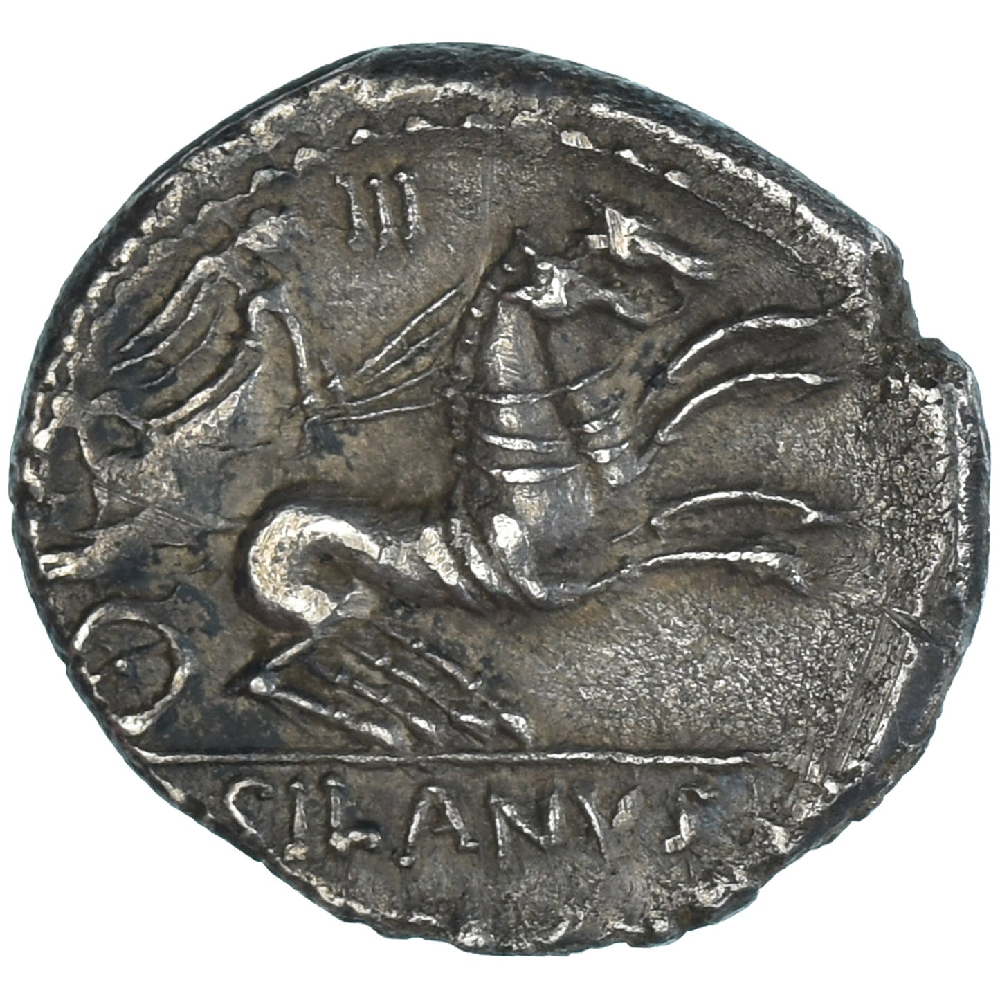Moneta,
D. Iunius Silanus,
Denar