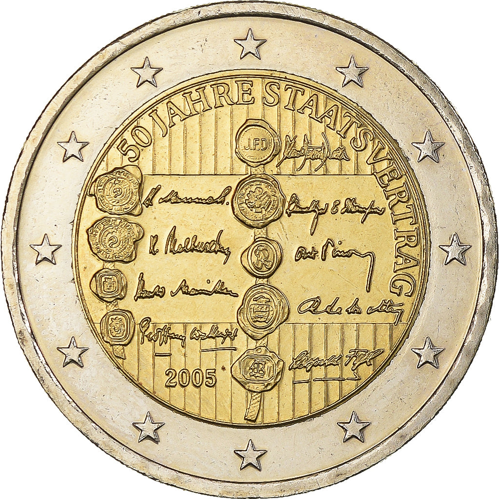 Österreich,
2 euro,
Staatsvertrag