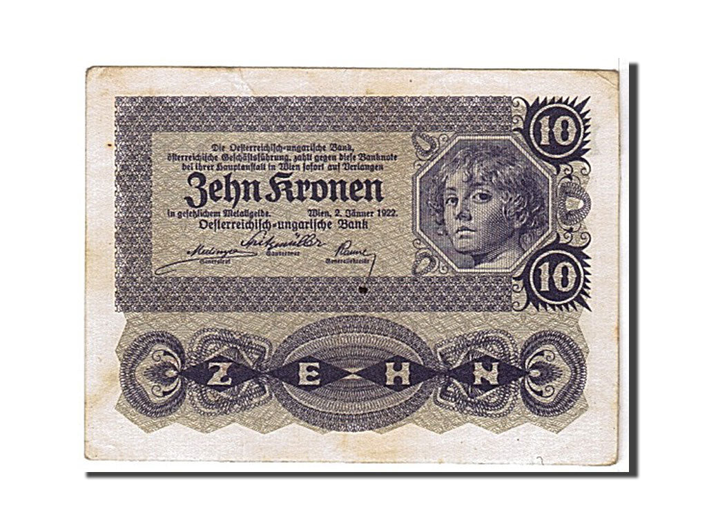 Banknot,
Austria,
10 koron
