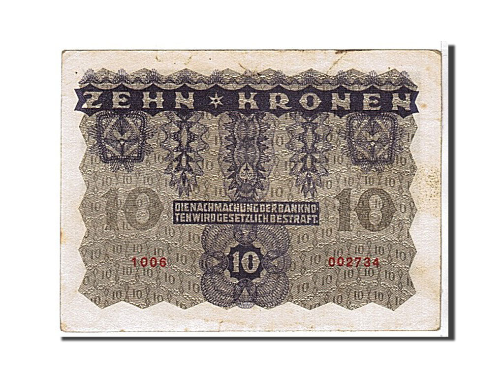 Banknot,
Austria,
10 koron