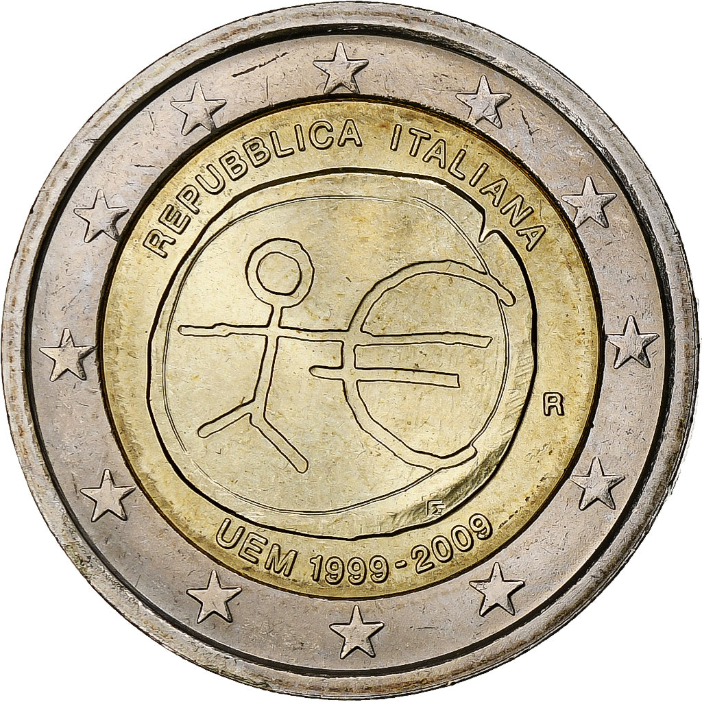 włoski,
2 euro,
Europäische Währungsunion