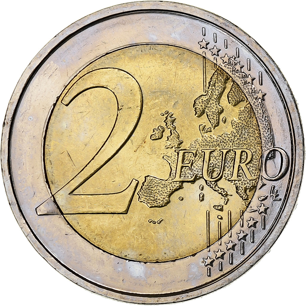 Belgia,
2 euro,
10. Jahrestag von EMU