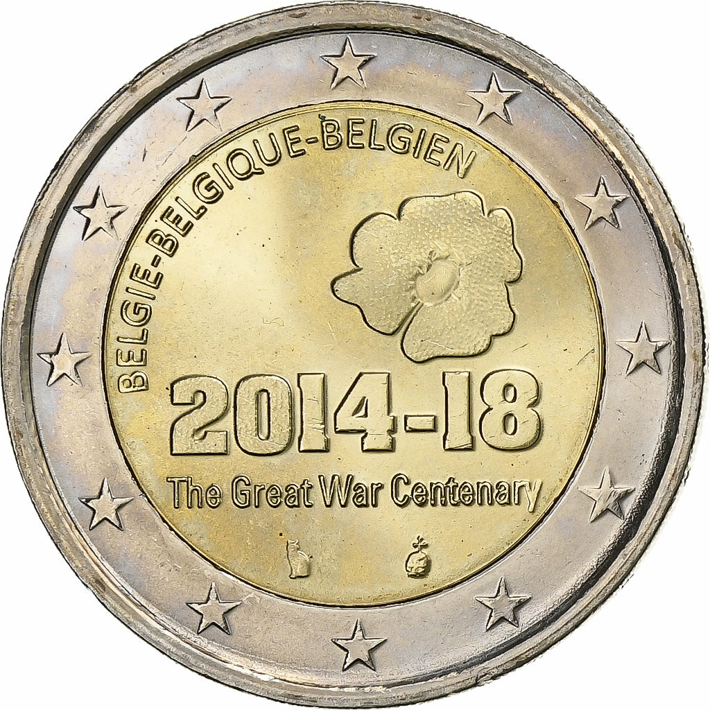 Belgia,
2 euro,
2014