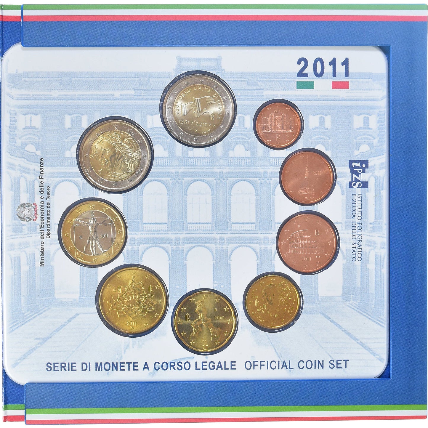 włoski,
Setze 1 ct. - 2 euro,
2011