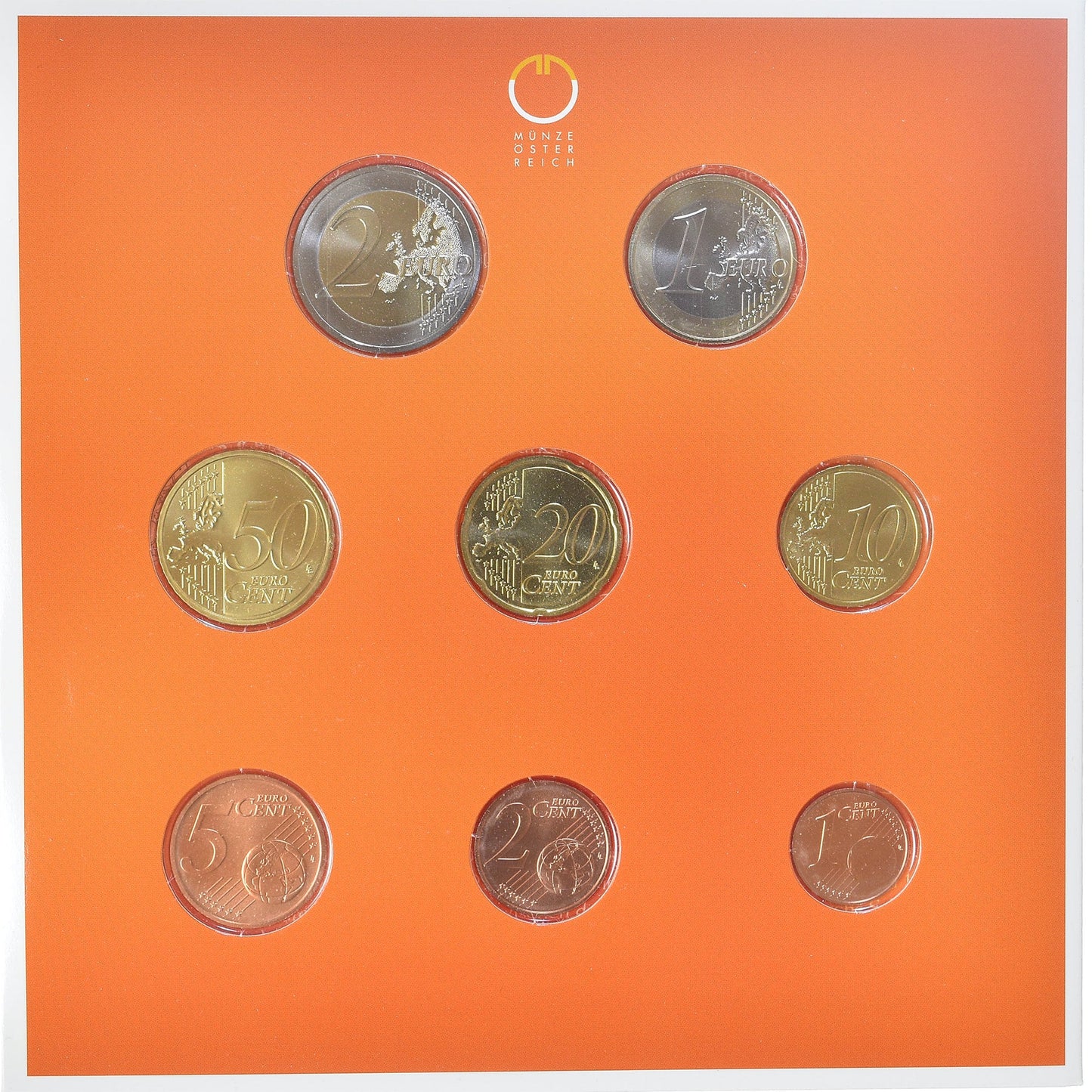 Österreich,
Setze 1 ct. - 2 euro,
2008