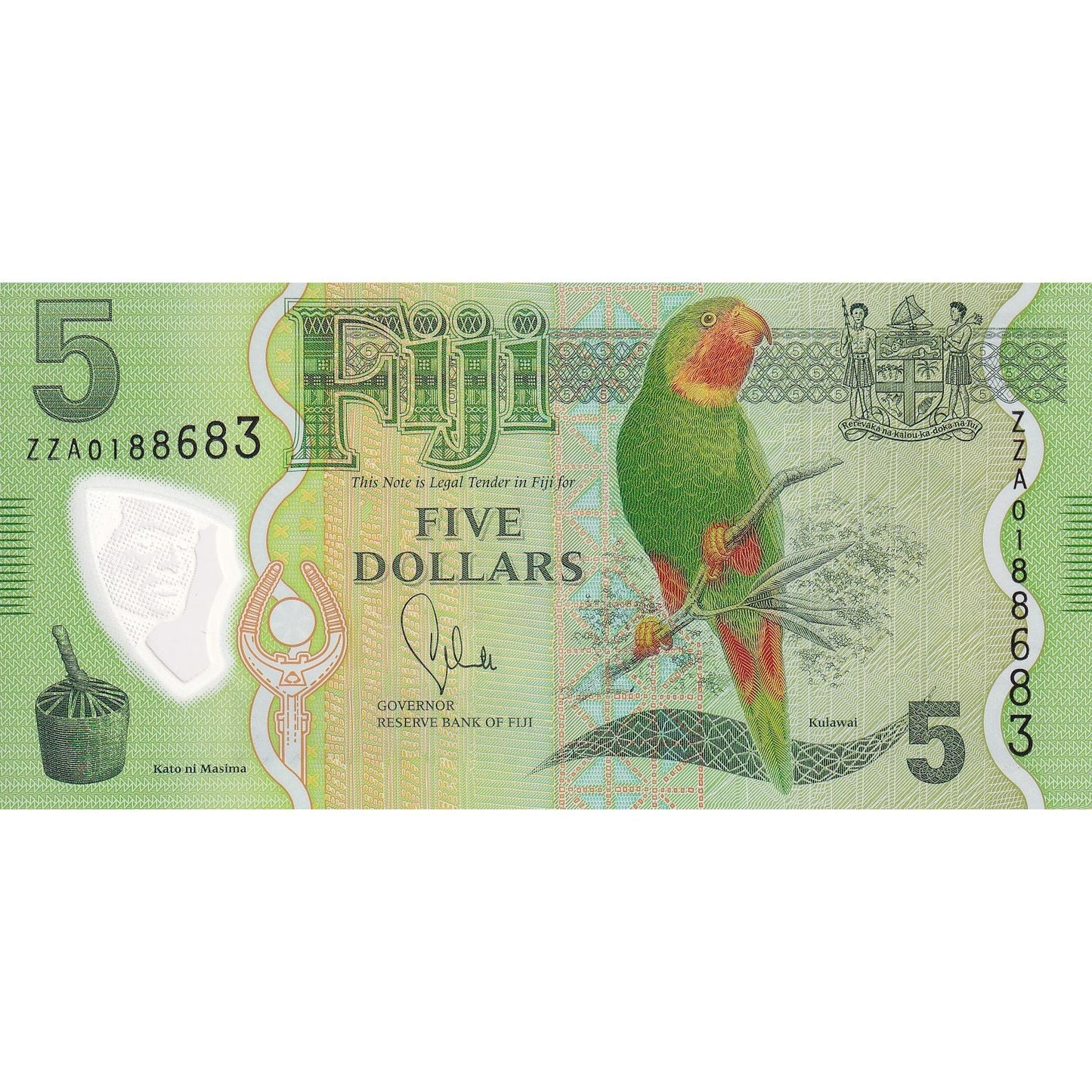 Banknot,
Fidżi,
5 dolarów