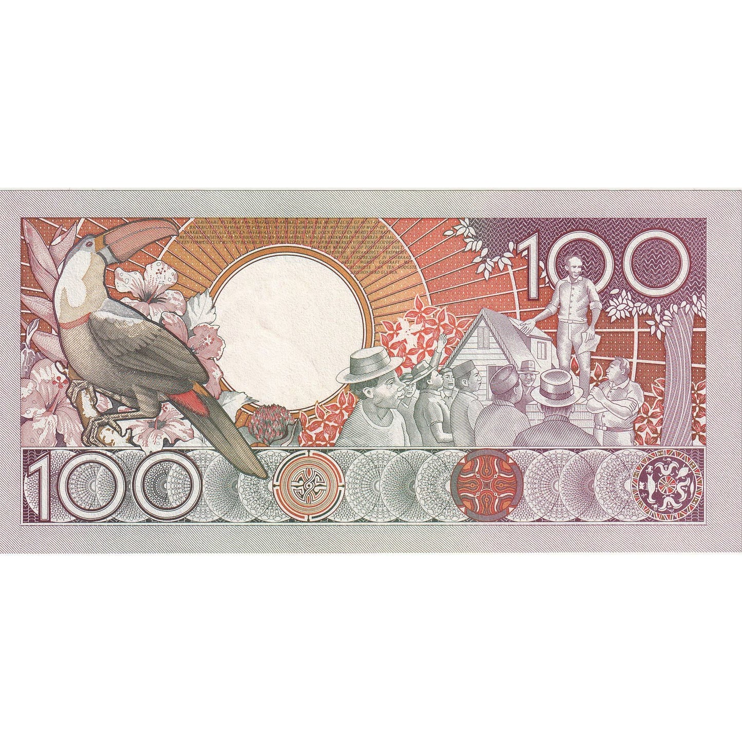 Surinam,
100 Guldenów,
1986