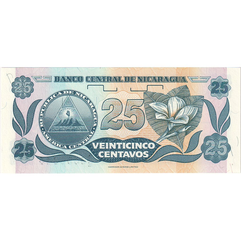 Banknot,
Nikaragua,
25 centavos