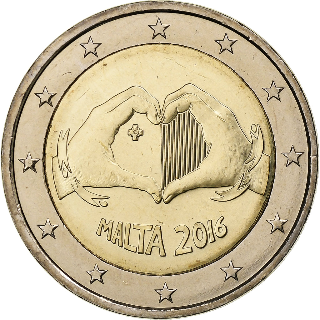 Malta,
2 euro,
Kinder und Solidarität – Liebe