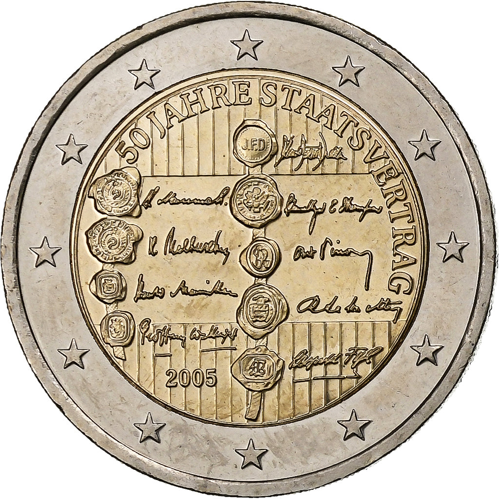 Österreich,
2 euro,
Österreichischer Staatsvertrag