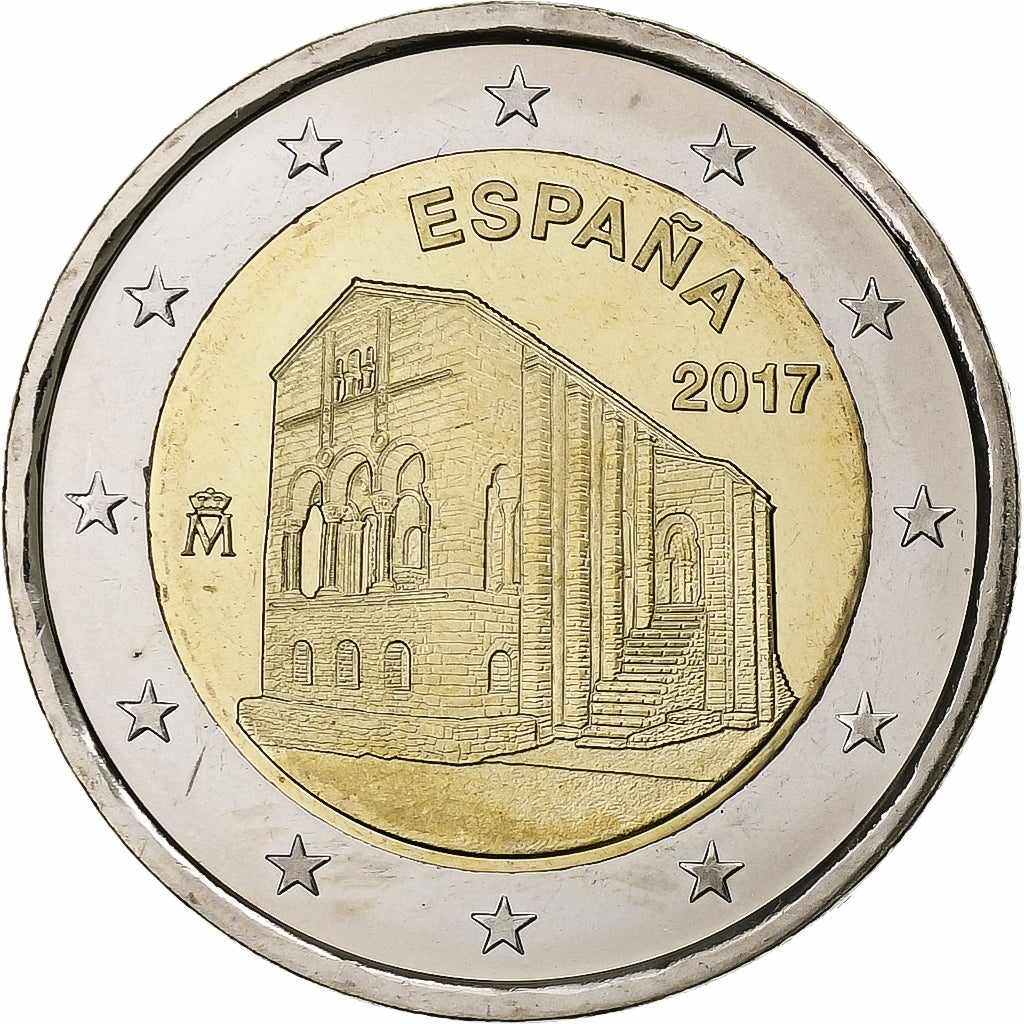 Hiszpan,
2 euro,
Kirchen des Königreichs Asturien