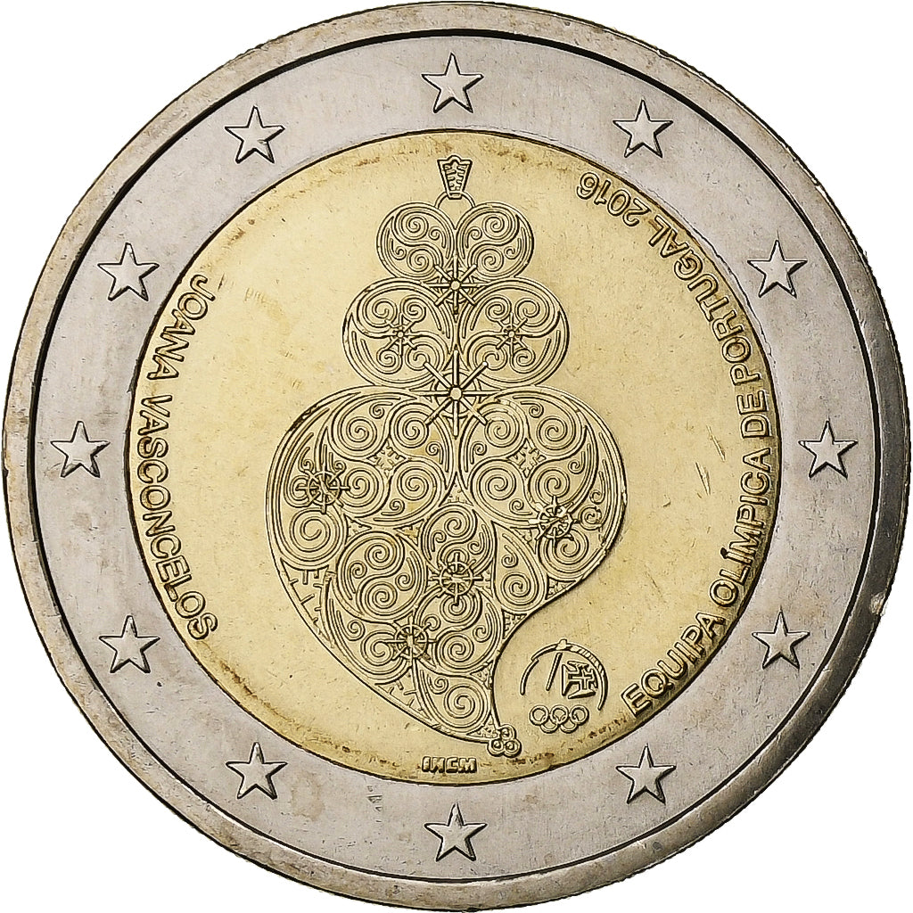 Portugalia,
2 euro,
Portugiesische Olympiamannschaft für Rio 2016