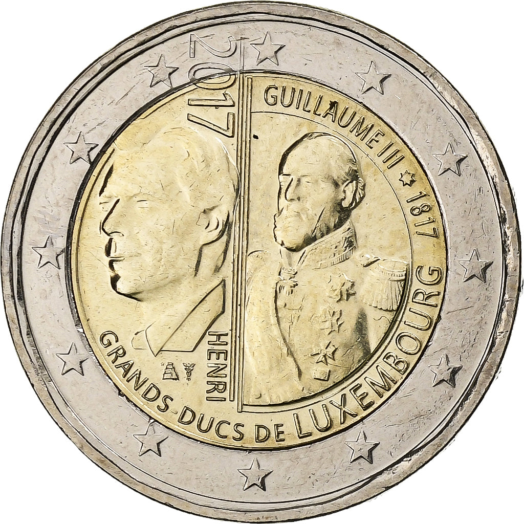 Luksemburg,
2 euro,
Heinrich I. Wilhelm III
