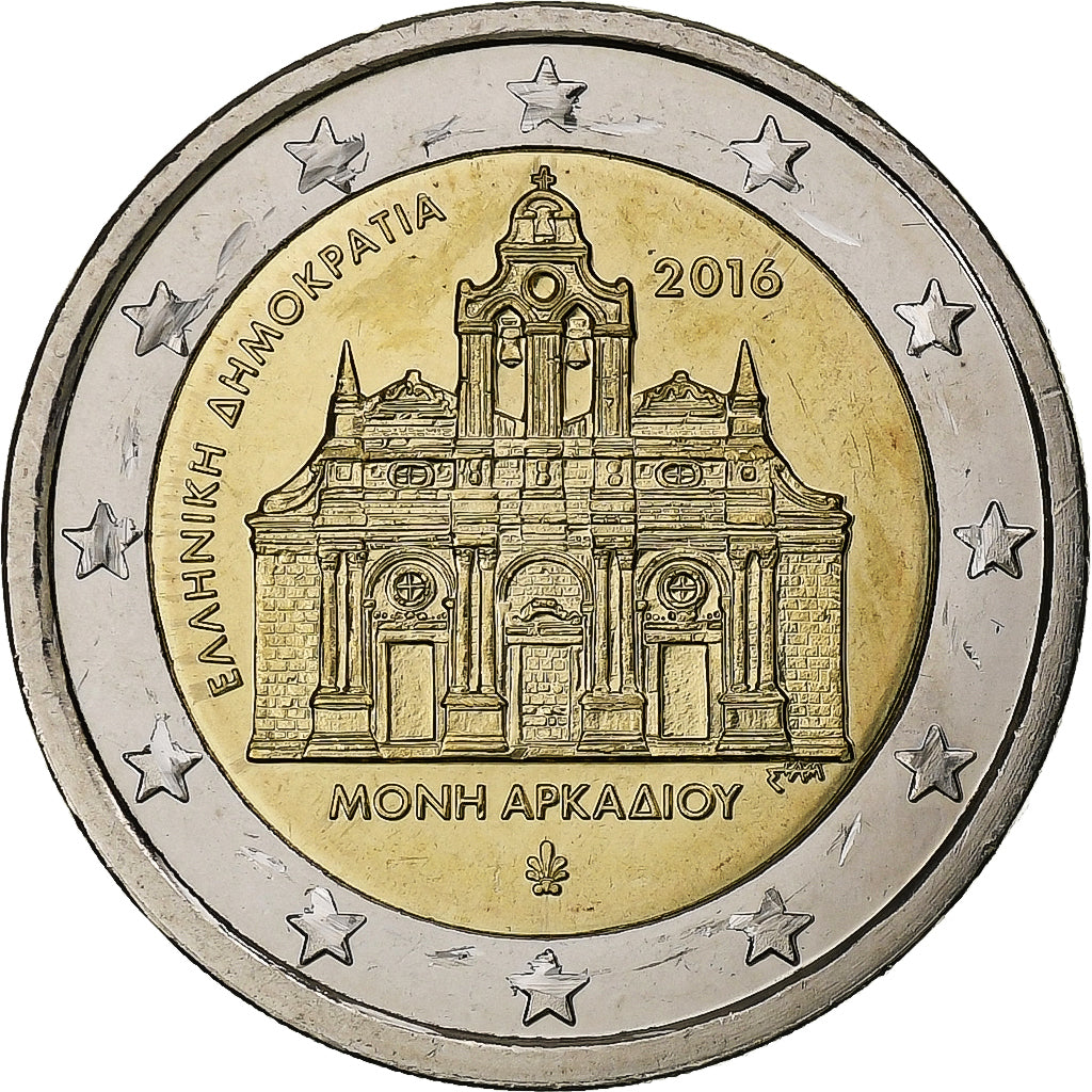 Griechenland,
2 euro,
Arkadi-Kloster