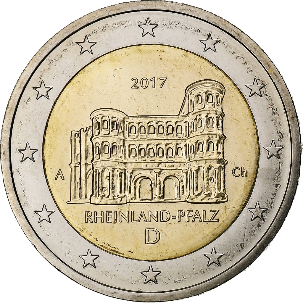 Niemcy,
2 euro,
Bundesländer - „Nadrenia-Palatynat”