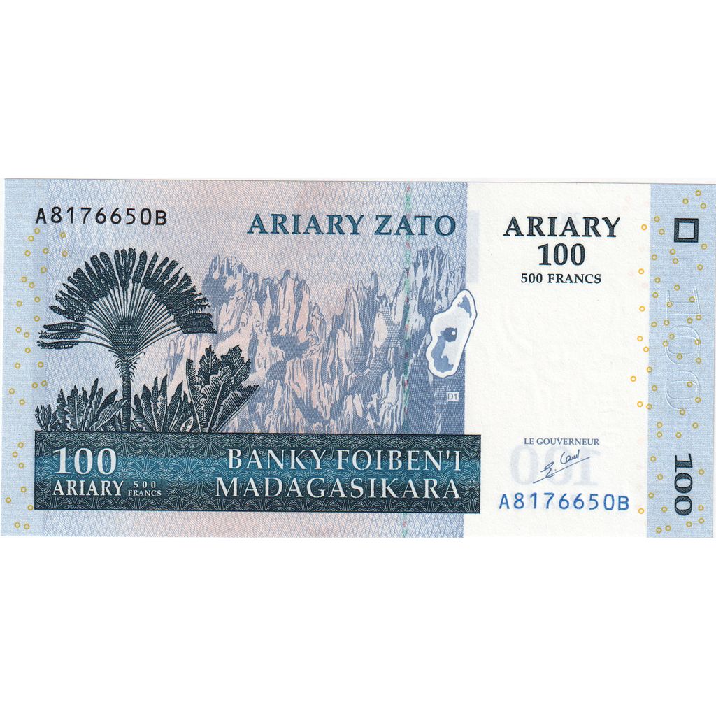 Madagaskar,
100 ariarów,
2004