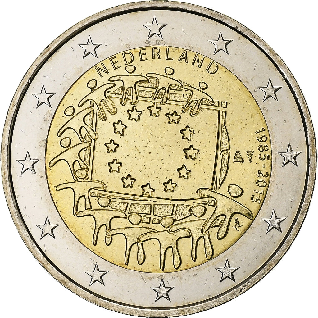 Niederlande,
2 euro,
Europäischer Vorhang