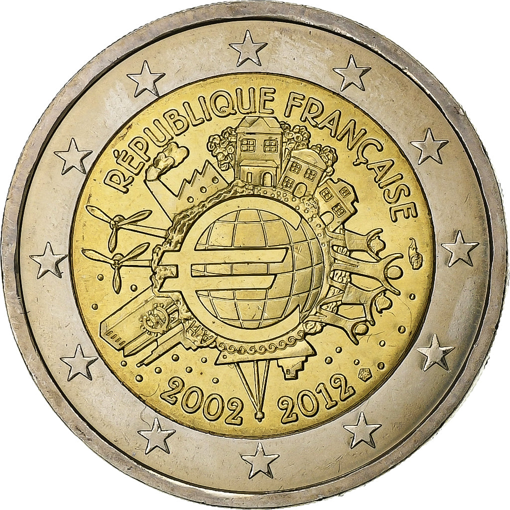 Francja,
2 euro,
Euro 2002-2012