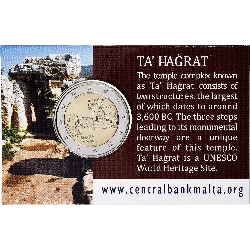 Malta,
2 euro,
Ta' Hagrat-Tempel