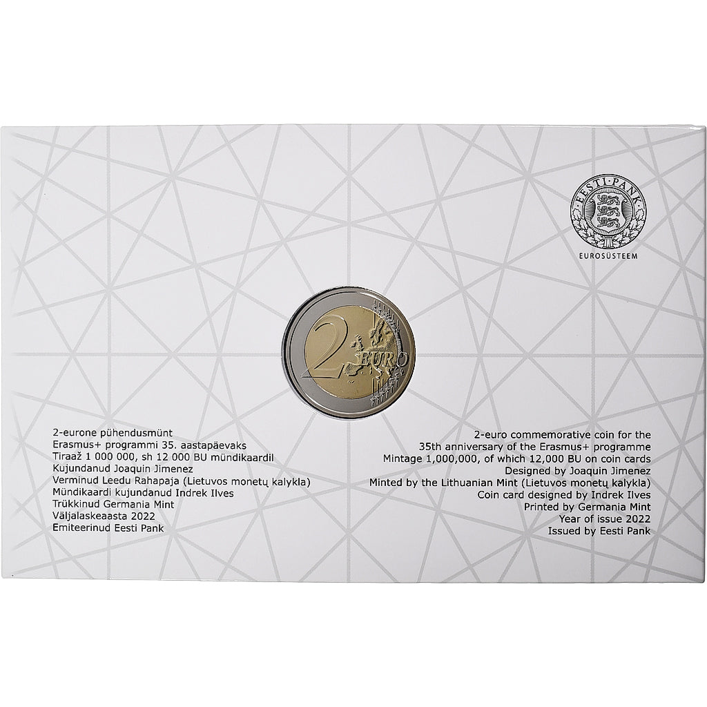 Estland,
2 euro,
Erasmusa