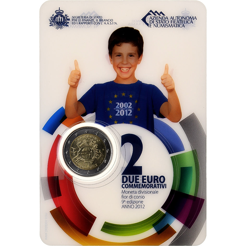 San Marino,
2 euro,
10. Jahrestag des Euro