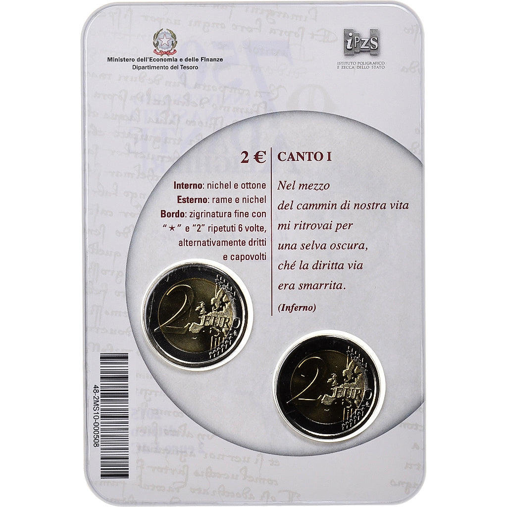 włoski,
2x 2 Euro,
Dantego Alighieri