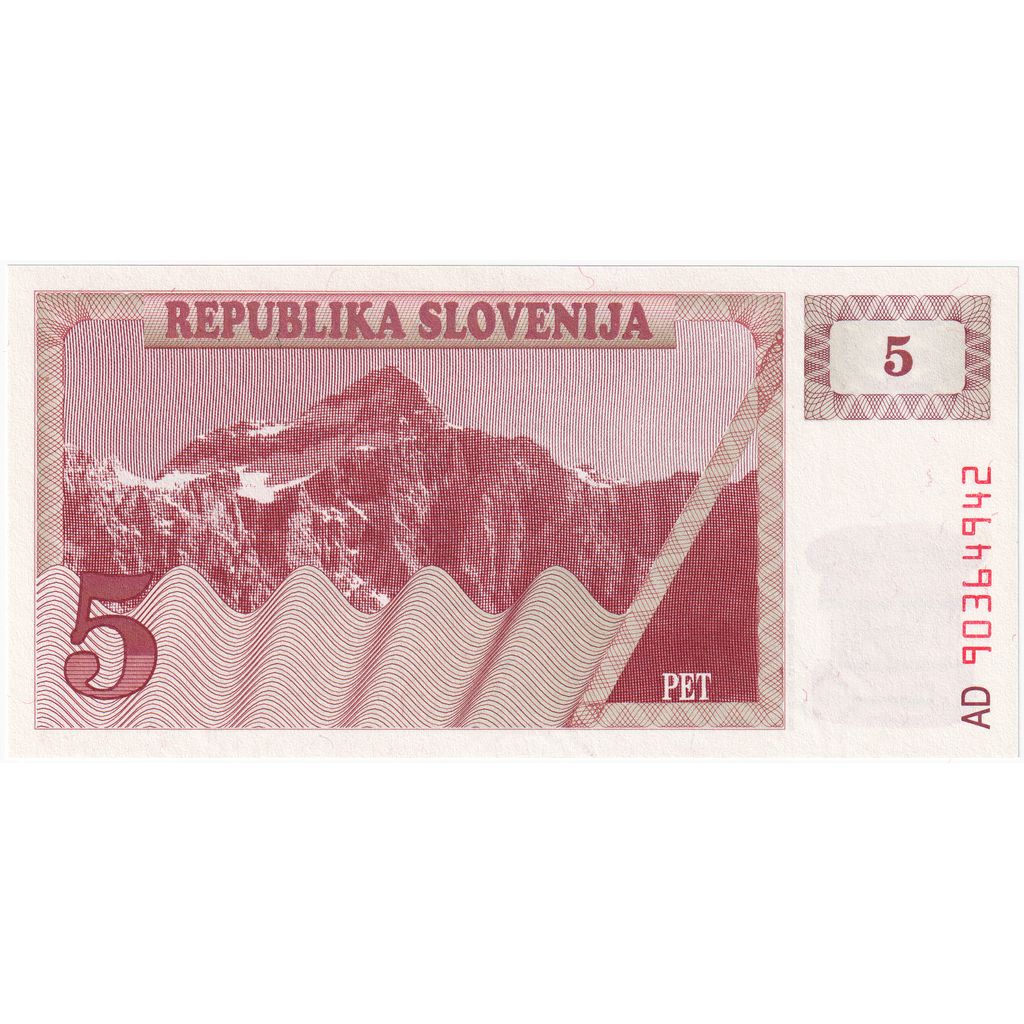 Słowenia,
5 (Tolarjew),
UNC(65-70)