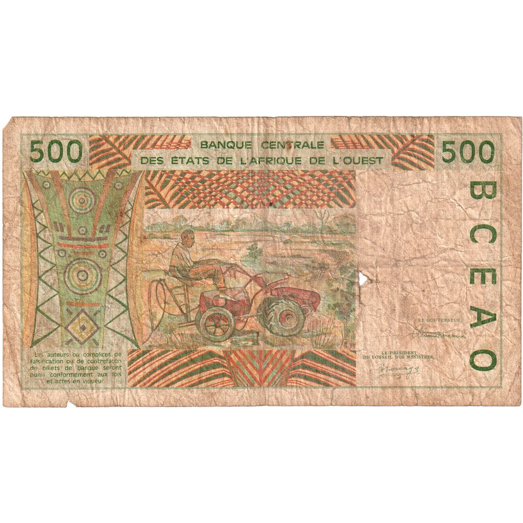 Państwa Afryki Zachodniej,
500 franków,
VF(20-25)