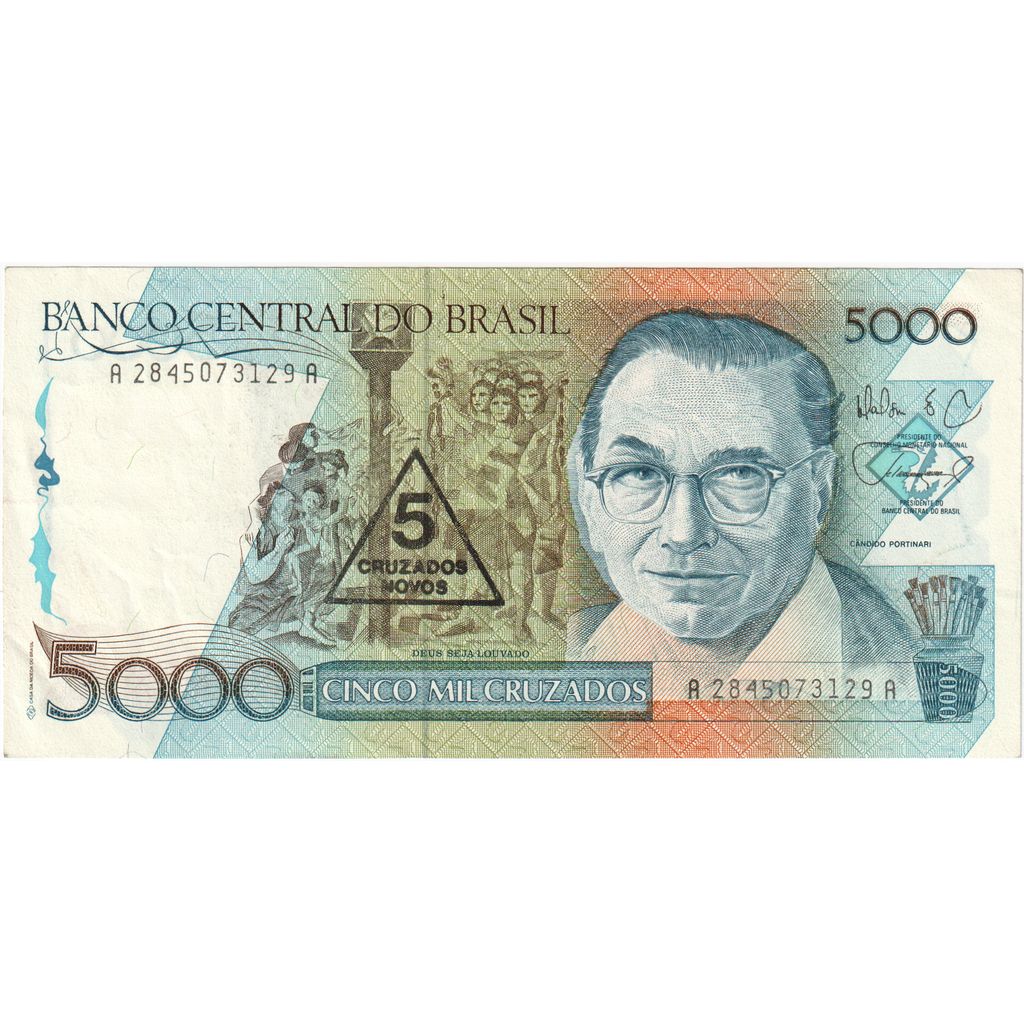 Brazylia,
5 Cruzados Novos na 5000 Cruzados,
UA(55-58)