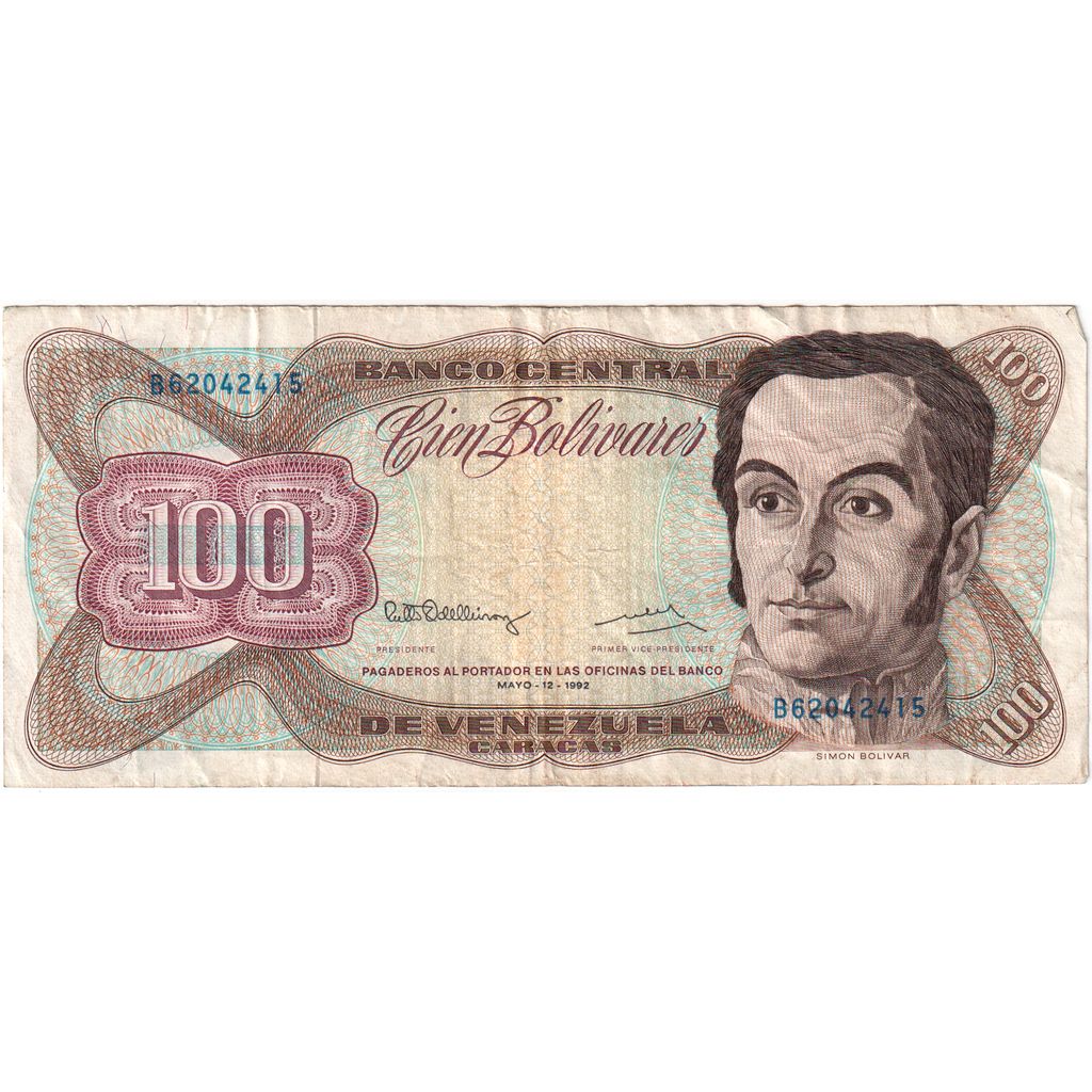 Wenezuela,
100 boliwarów,
1992-12-08