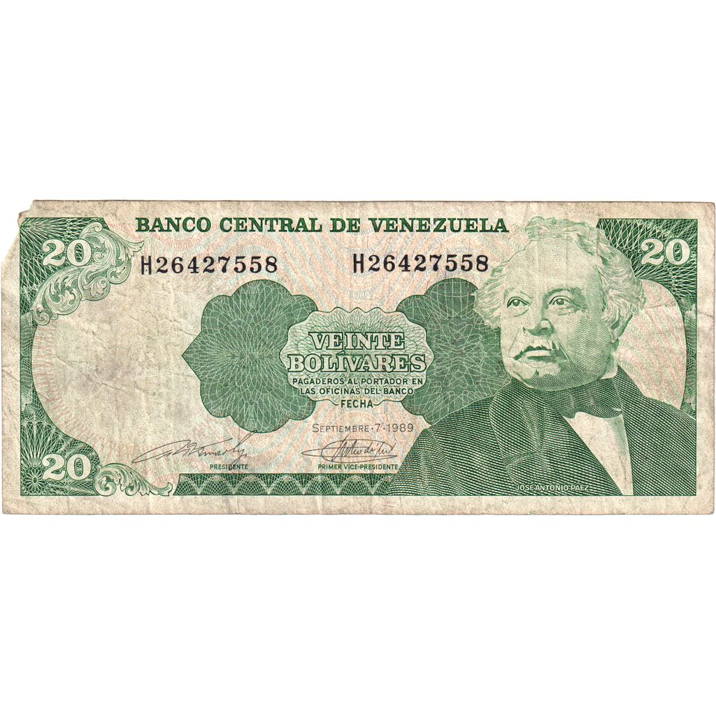 Wenezuela,
20 boliwarów,
1989-09-07