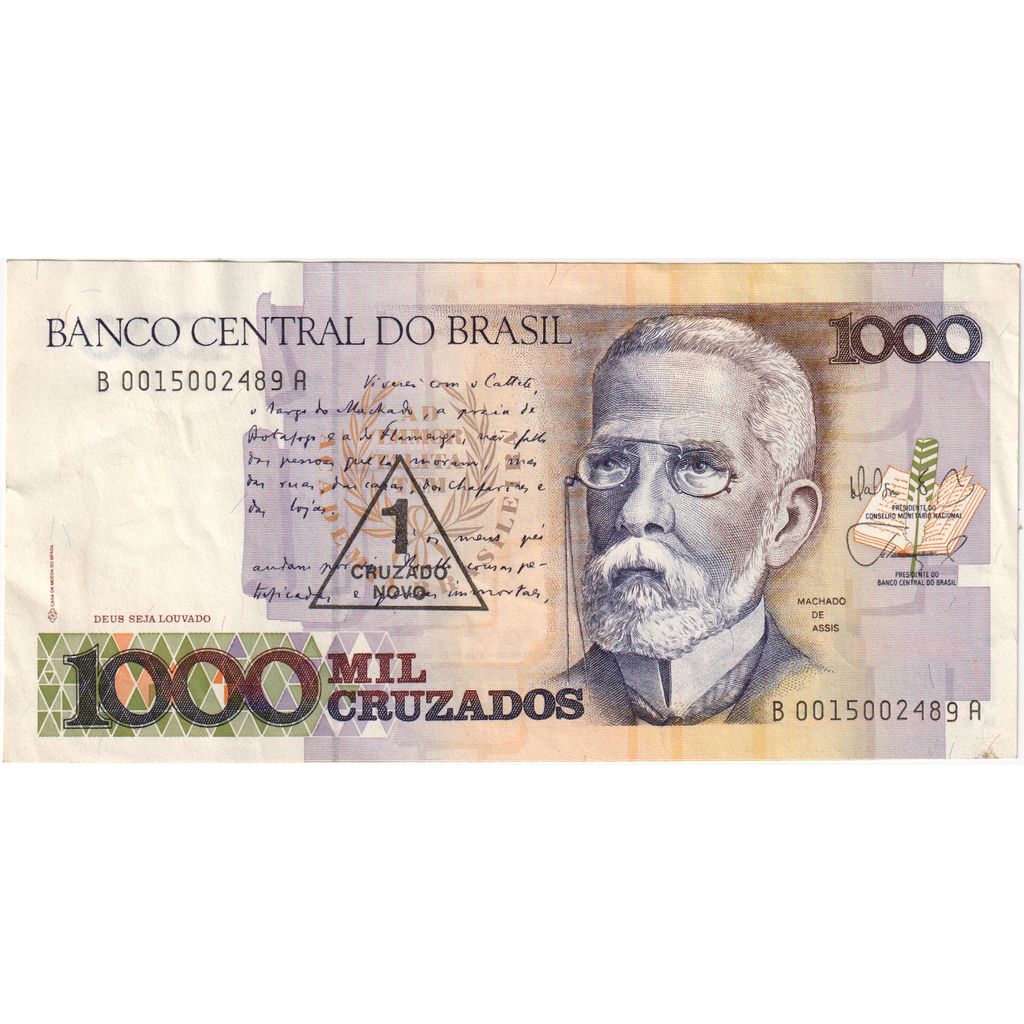 Brazylia,
1 Cruzado Novo na 1000 Cruzados,
UA(55-58)