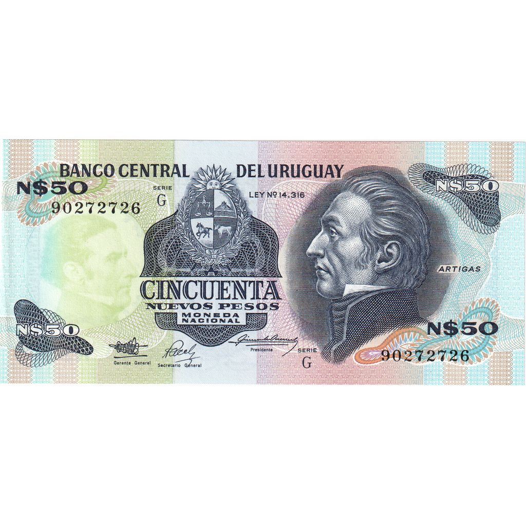 Urugwaj,
50 nowych peso,
UNC(65-70)