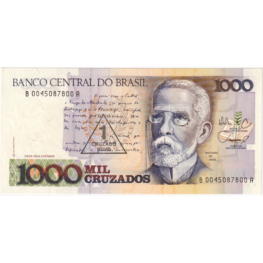 Brazylia,
1 Cruzado Novo na 1000 Cruzados,
UNC(63)