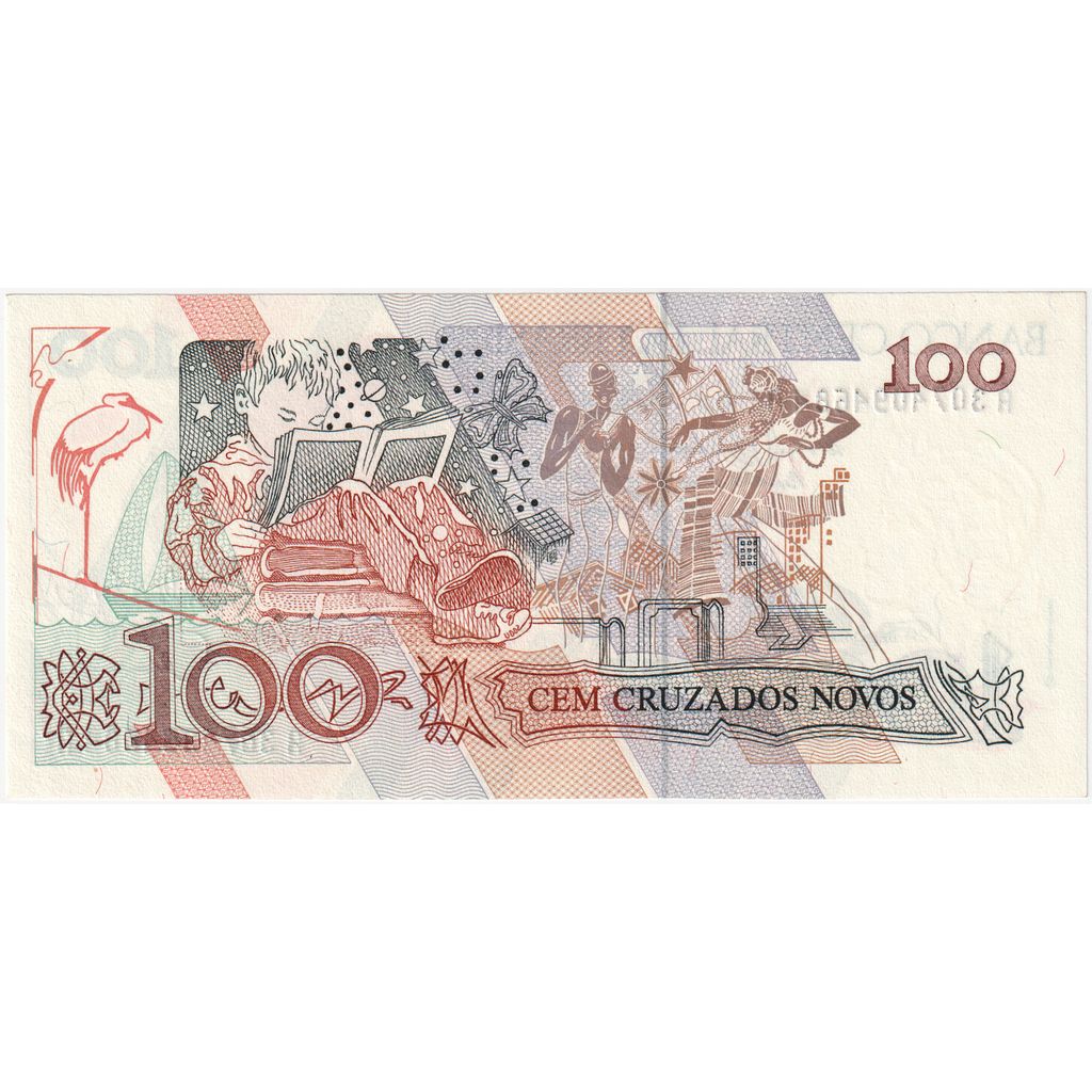 Brazylia,
100 Cruzados Novos,
UNC(65-70)