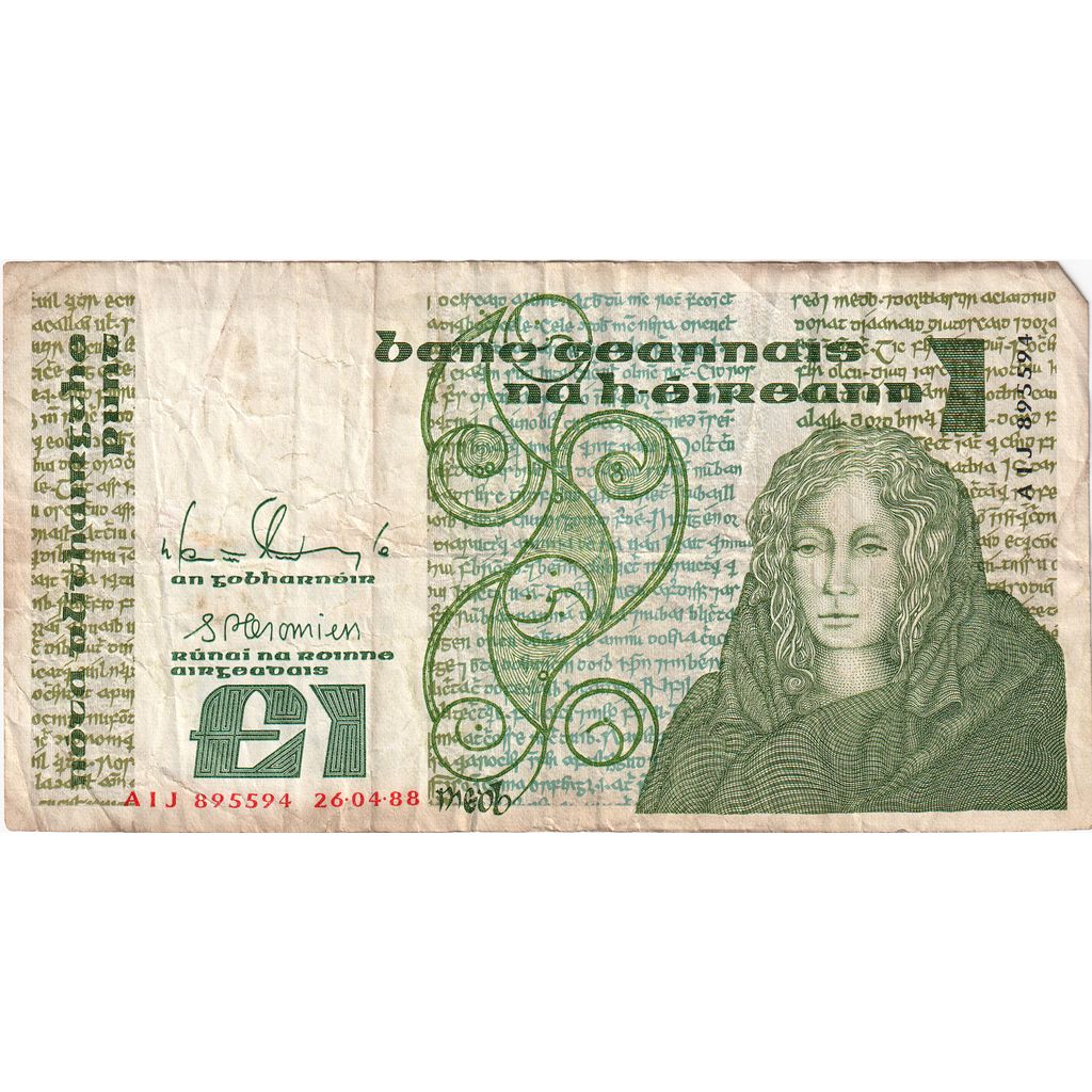 Irlandia - Republika,
1 funt,
1989-01-09