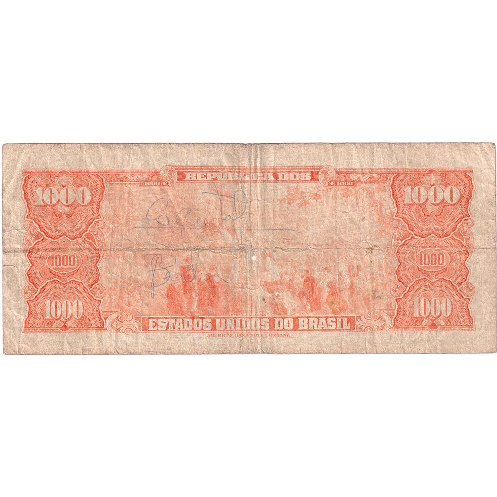Brazylia,
1 Cruzeiro Novo na 1000 Cruzeiros,
VF(20-25)