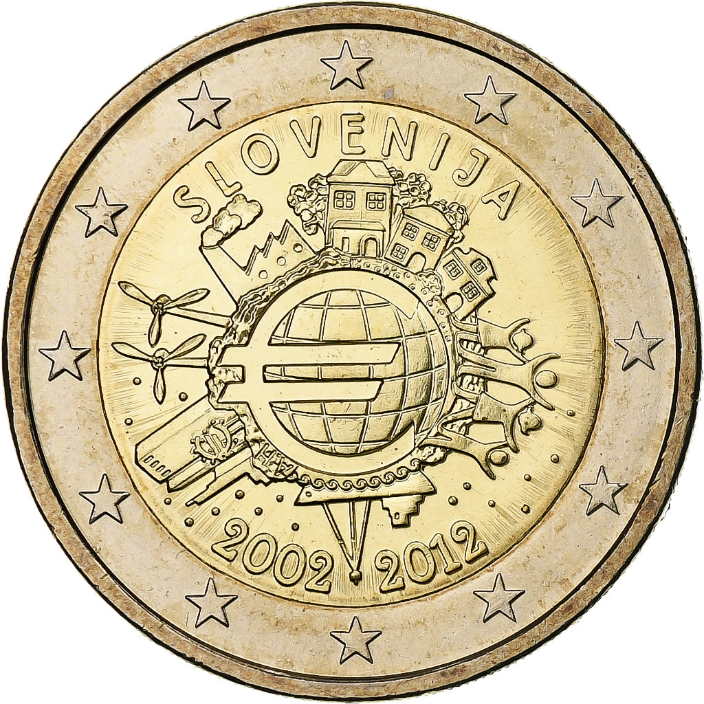 Słowenia,
2 euro,
Einführung in den Euro
