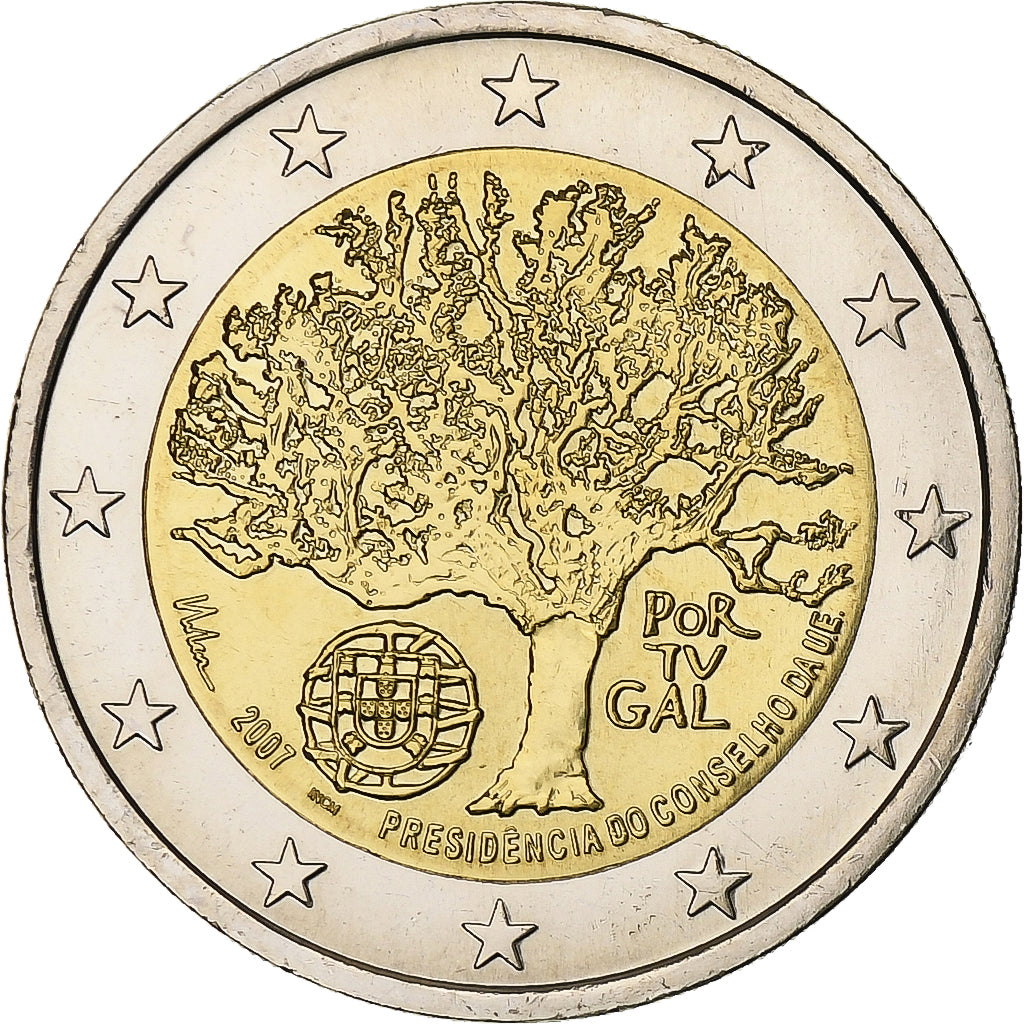 Portugalia,
2 euro,
Präsidentschaft der UE