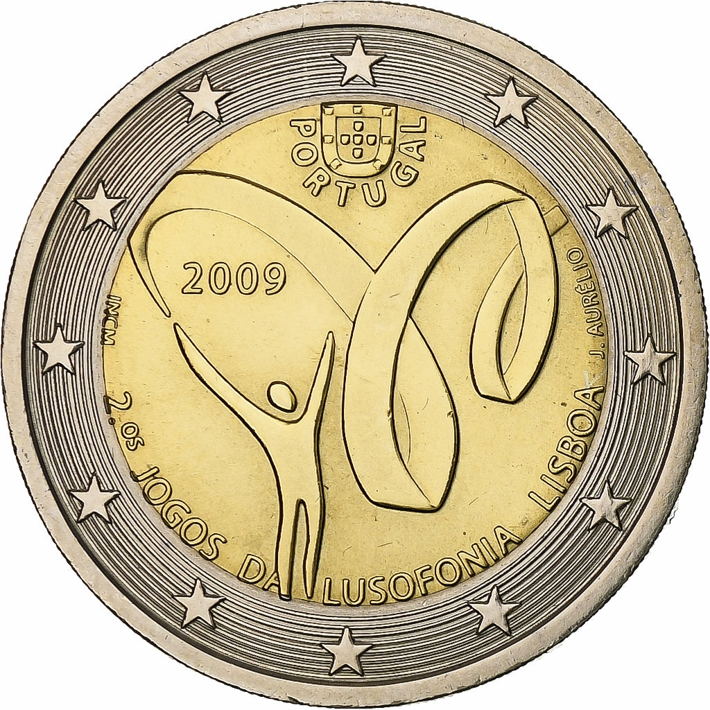 Portugalia,
2 euro,
Lusophonie-Spiele