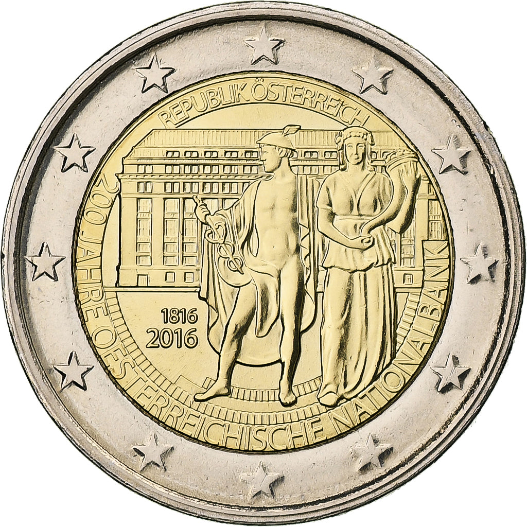 Österreich,
2 euro,
200. Jahrestag – Bank Narodowy