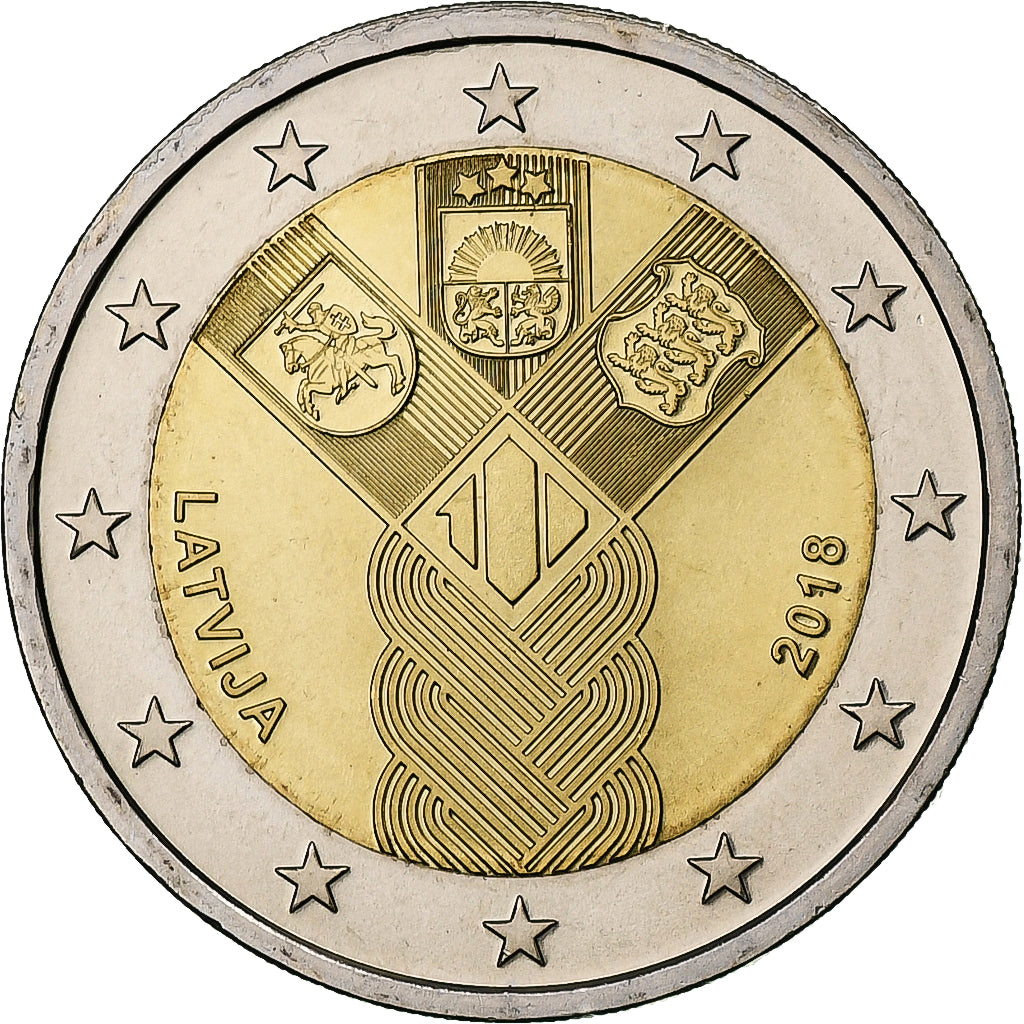 Lettland,
2 euro,
Unabhängige baltische Staaten