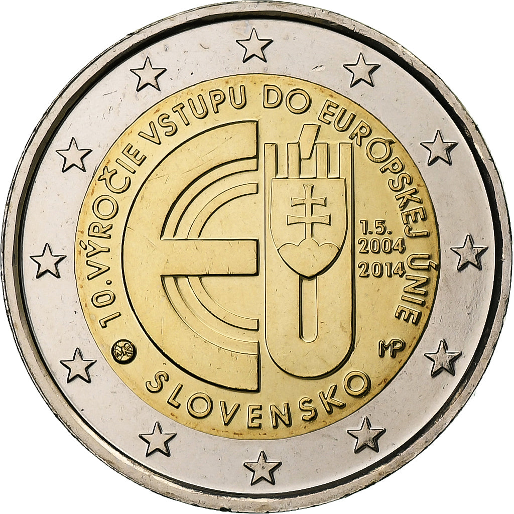 Słowak,
2 euro,
10. Jahrestag – Beitritt zur Europäischen Union