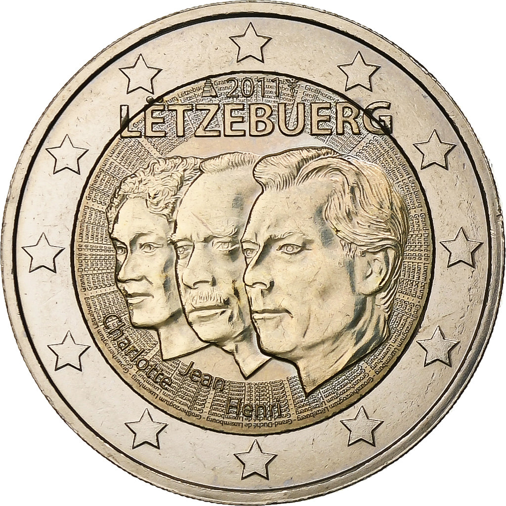 Luksemburg,
2 euro,
Jean de Luxembourg – przedstawiciel porucznika