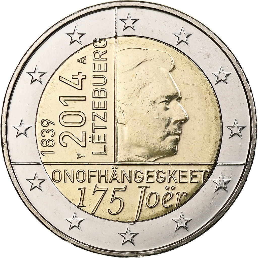 Luksemburg,
2 euro,
175. Jahretag – Unabhängigkeit Luxemburgs