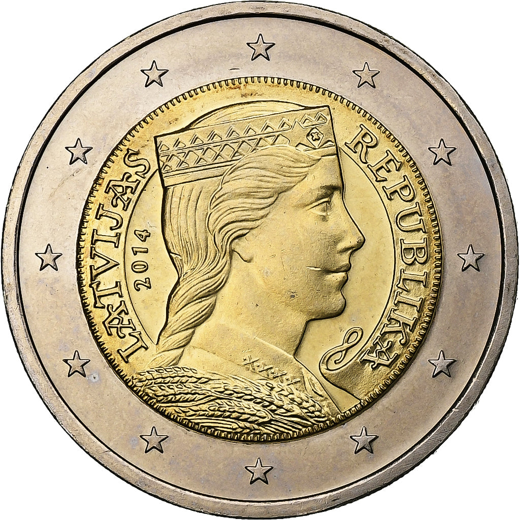 Lettland,
2 euro,
2014