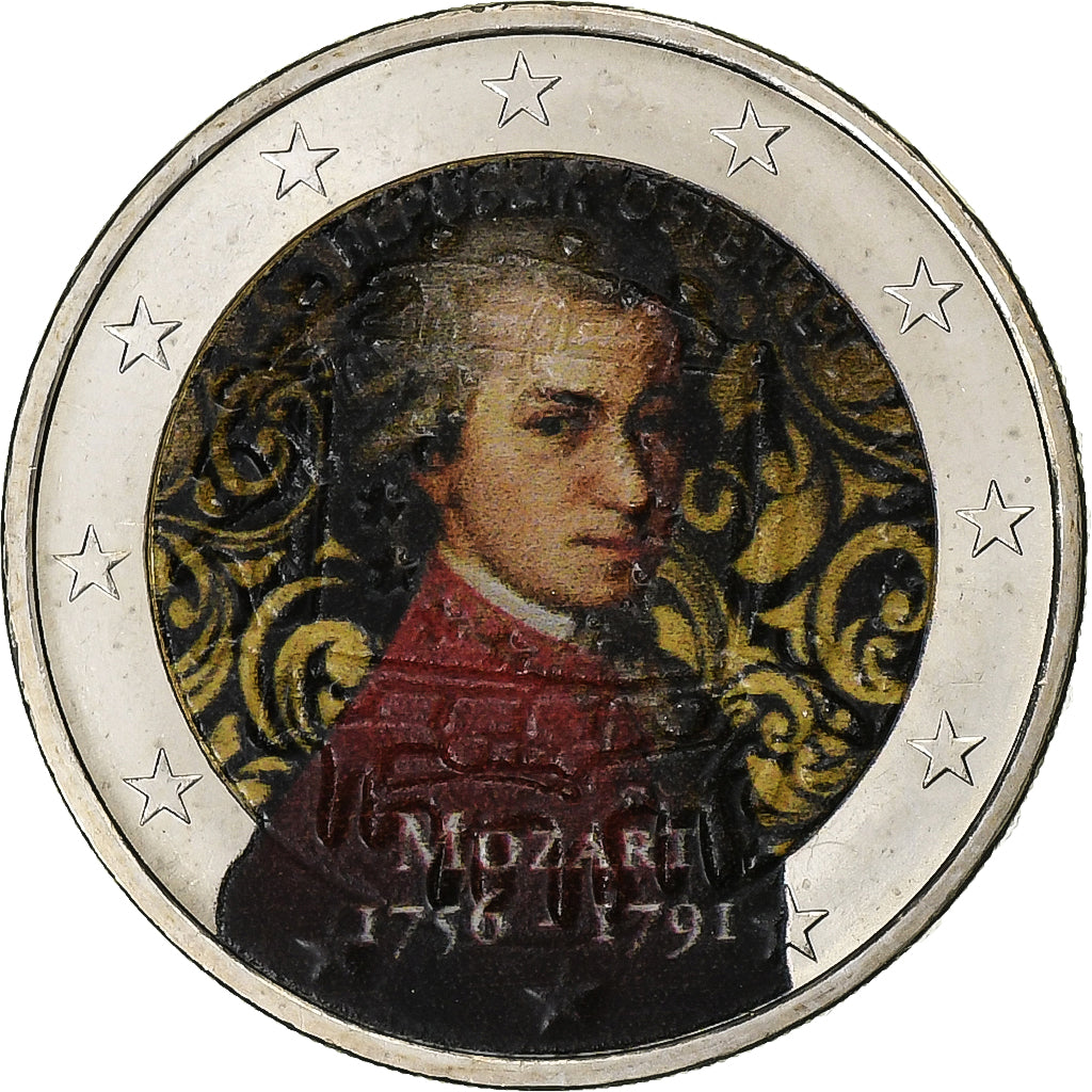Österreich,
2 euro,
Mozarta